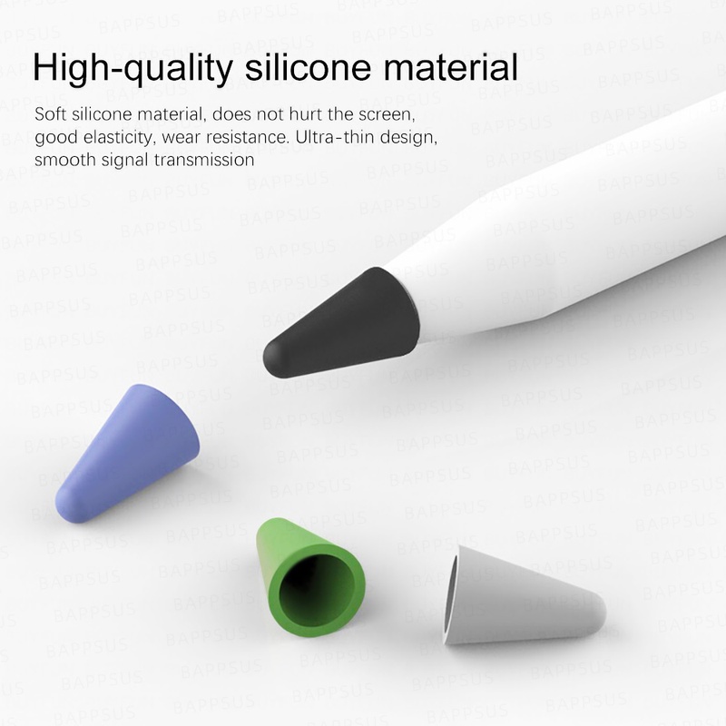 5pcs Soft Silicone Stylus Pen Tip Protector /Replacement Silicone Tip Case Nib Protective Cover /Non-slip Screen Stylus Pencil Tip Protection Cap Universal For Apple Pencil 1/2. 