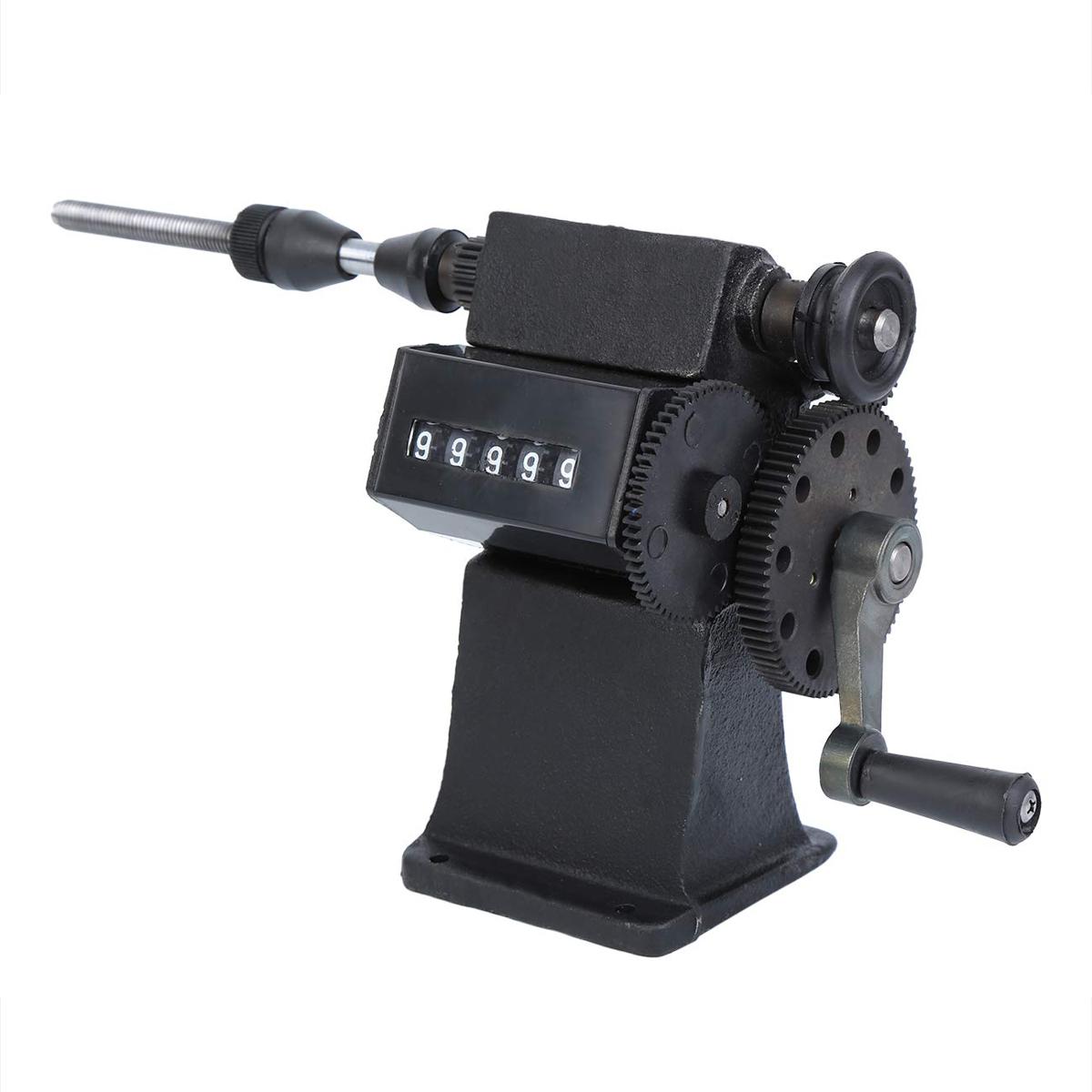 Dual Purpose Manual/Electric Coil Winder Machine with Counter Hand Coil Winding Machine Range 0-9999 Round Black