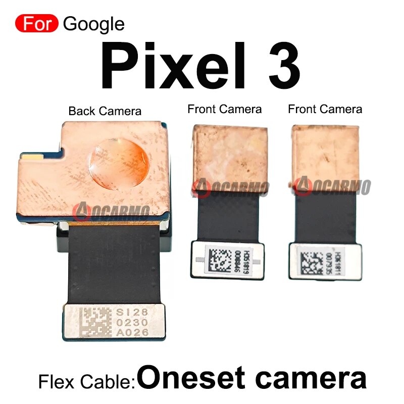 Front Facing + Back Rear Main Camera For Google Pixel 3XL 3 XL Fullset Cameras Module Flex Cable Replacement Parts. 