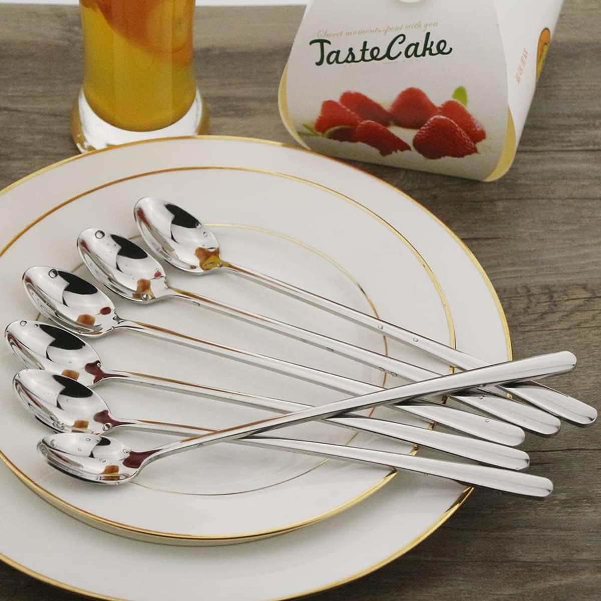 Long Handle Spoon 6 Pieces - Convenient Set Of Long-Handled Spoons For Various Uses. 