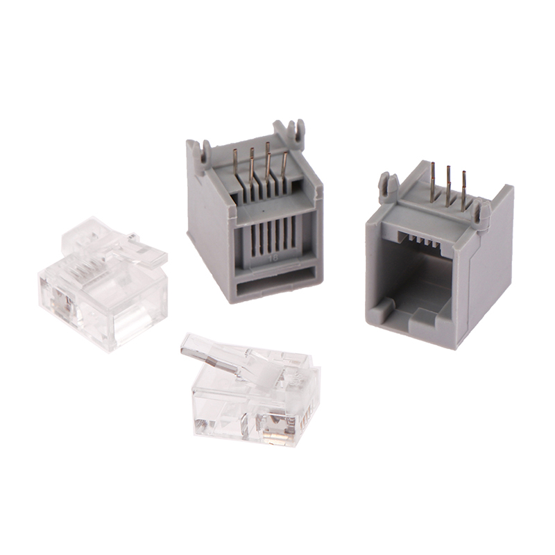 10PCS/lot RJ11 RJ12 Connector 6P6C Right buckle Left buckle Cable Plug Crystal head for Telephone DIY EV3 NXT. 