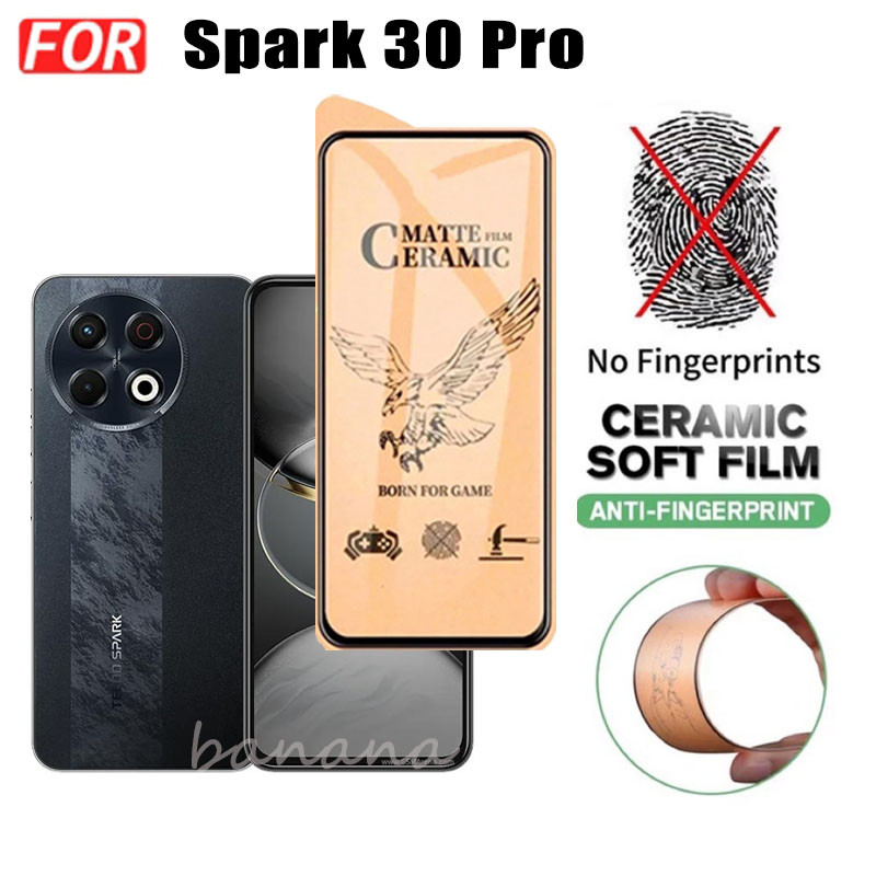 For Tecno Spark 30 Pro 4G Ceramic Frosted Soft Film Tecno Spark 30 5G 30C 4G Screen Protector 3 in 1 Camera Lens Protector. 
