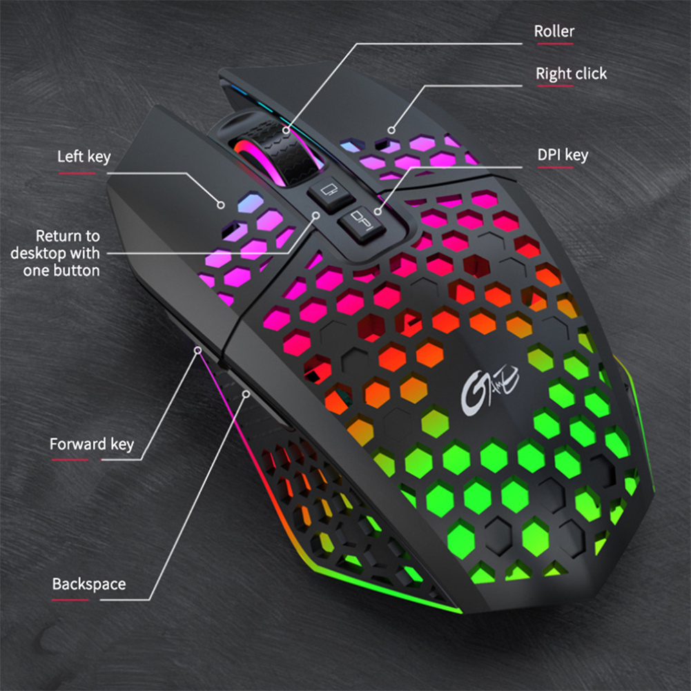 Wireless Mouse, Lighting Ergonomic Wireless Mouse, 2.4GHz USB Cordless Mouse, 1600DPI 500MAH Rechargeable Wireless Mouse For Computer Laptop PC. 