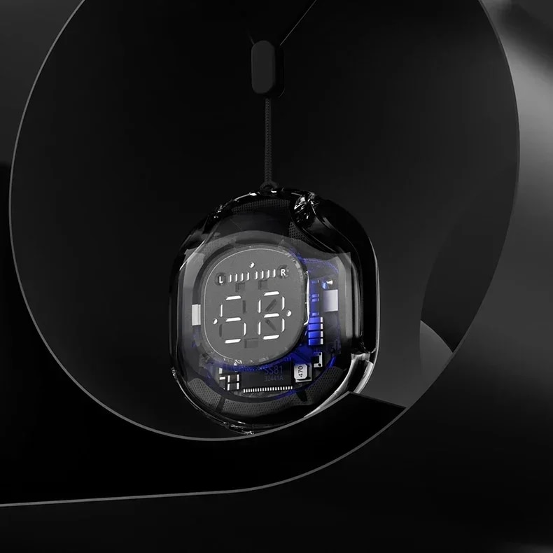 Wireless earphone Bluetooth earbuds Transparent Digital Display TWS Mecha Style For Acefast T8 Sports Headphones. 