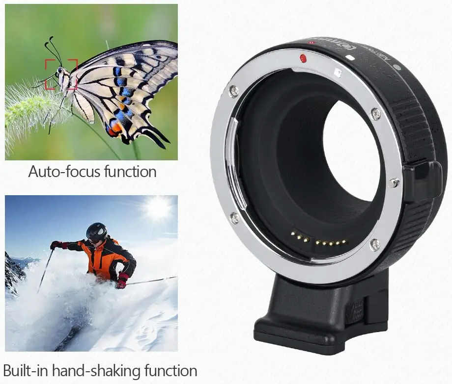 Commlite CM-EF-EOS M Auto-Focus Lens Mount Adapter for Canon EF lens to Canon EOSM camera with IS Function. 