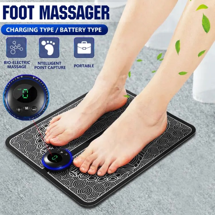 Rokomari Ponner Hat EMS Foot Massage Mat Automatic Electric Physiotherapy Tens Massager Relax 9 Gear