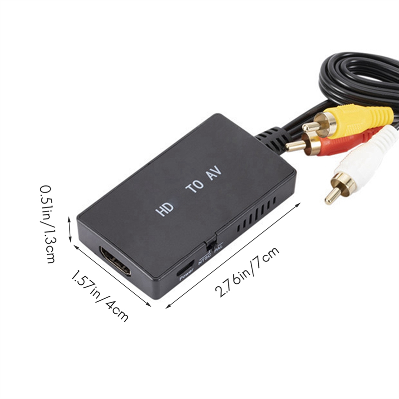 HDMI to AV Video Converter Computer Projection to Tv Adapter Converter for HD Signal Products Connecting RCA Signal Products. 