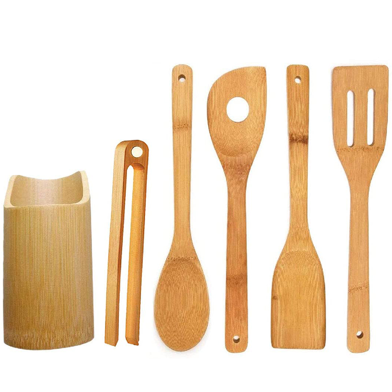Bamboo Cooking Utensils Set 6 Piece Kitchen Utensil Set With Holder Wooden Spoons For Cooking Spatulas For Nonstick Buy Online At Best Prices In Bangladesh Daraz Com Bd
