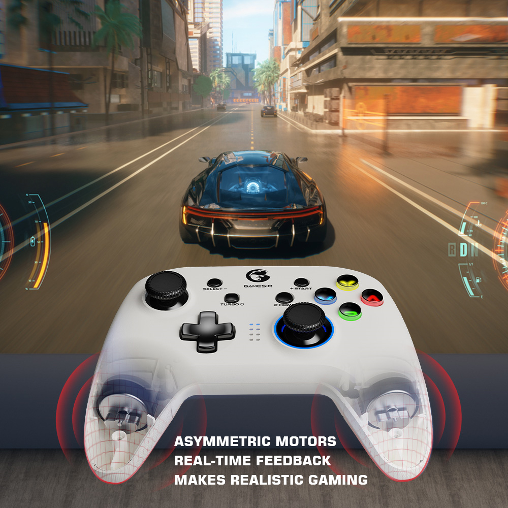 GameSir T4 Pro White Version Bluetooth Gaming Controller 2.4G Wireless Gamepad for Nintendo Switch PC Cellphone Cloud Games. 