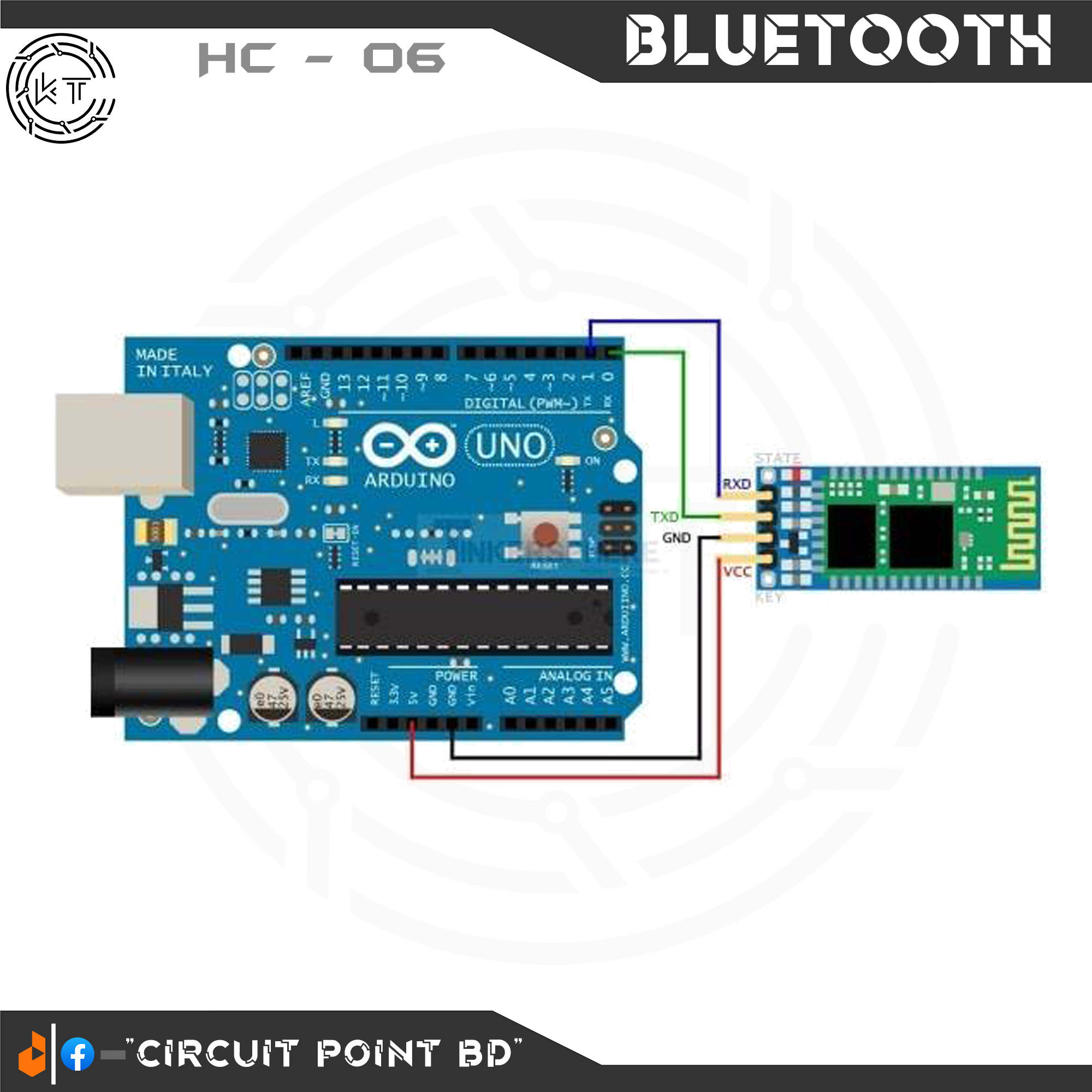 Bluetooth Module HC-06 Integrated Wireless Bluetooth Adapters Module Serial Port 4 Pin HC06 Master-slave Board For Arduino and Electronics Project.. 