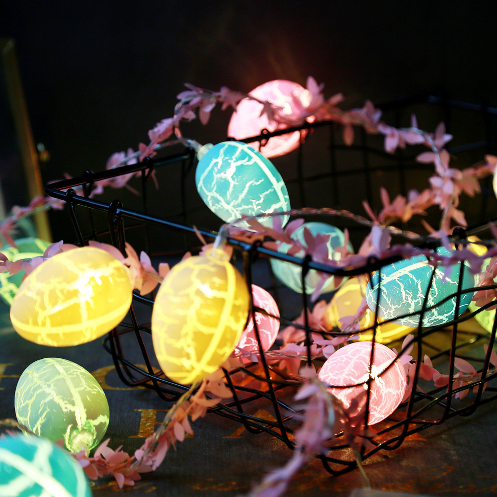 Easter decoration simulation rattan Easter egg string lights holiday party indoor box led lights Simple Fidelity design. 