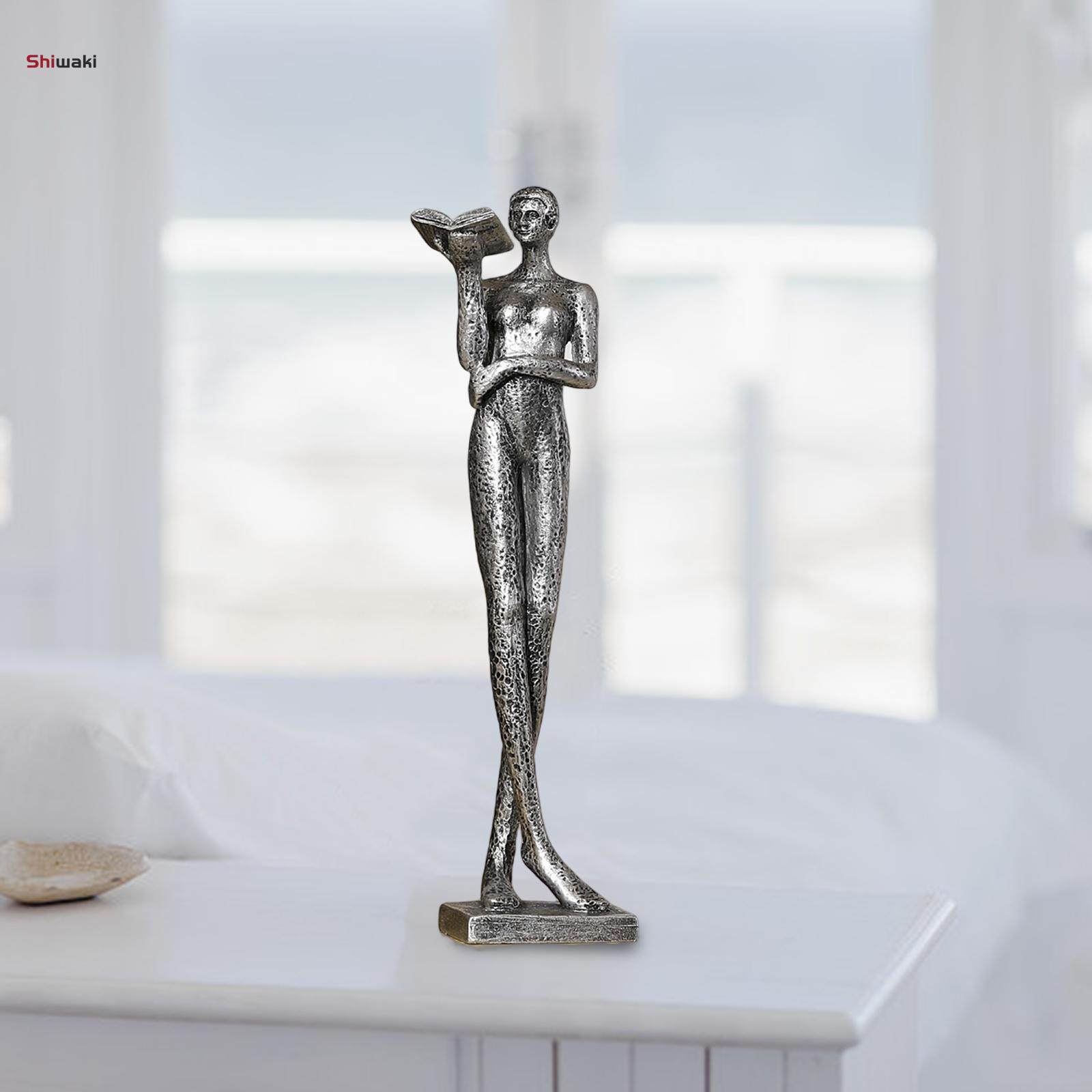 Book Reader Statue Humanoid Figurines for Housewarming Bookshelf Living. 
