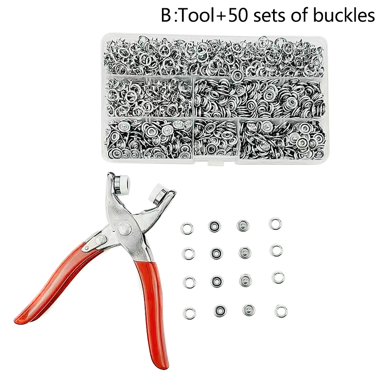 Sets Snap Fasteners Kit Tool, Metal Snap Buttons Rings with Fastener Pliers Press Tool Kit for Clothing Sewing Jessica. 