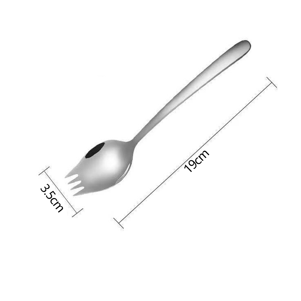 GC 2 In 1 Stainless Steel Fork  Spoon Spork Cutlery Set Kitchen Outdoor Utensil Tool color:as picture show. 
