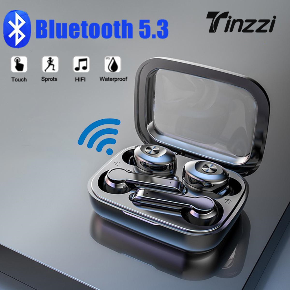 Tinzzi TWS Wilreless Bluetooth5.3 Earbuds Waterproof Sport Gaming Noise Cancelling Headphones Touch Control Handfree Call Earphones Type-C Interface with Charging Case. 