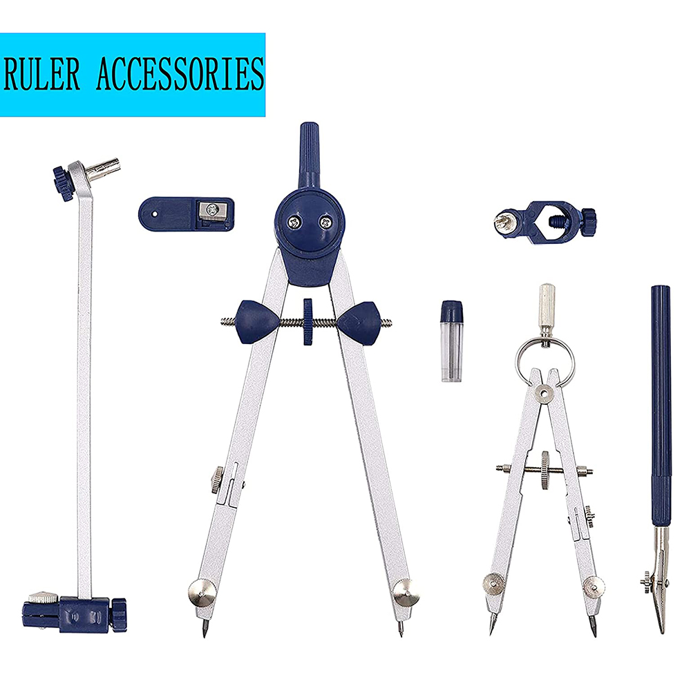 9Pc Drafting Compass for Geometry Set Tool Compass Drawing Tool for Geometry for Drafting, Math, Drawing, Engineer Tool. 