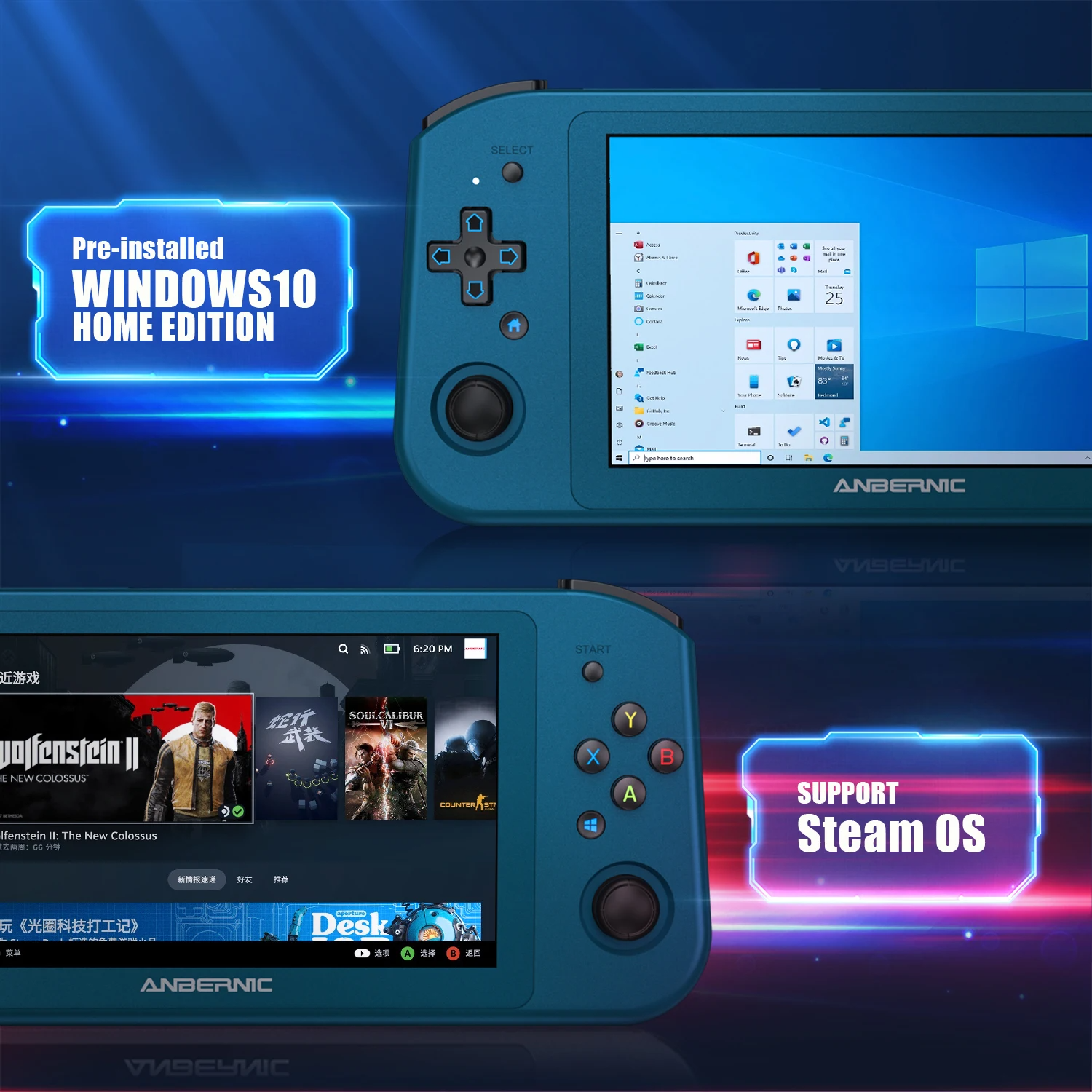 s Anbernic WIN600 Handheld Game Console Portable PC Mini Laptop 5.94inch With Win10 Steam OS System. 