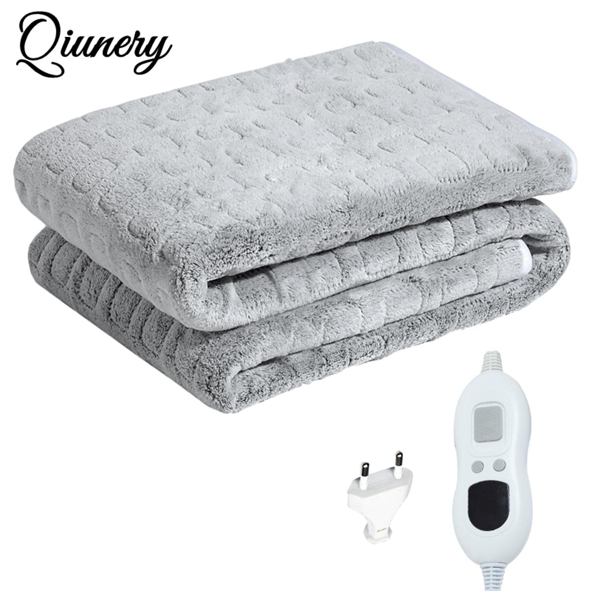 Flannel Electric Blanket 6 Temperature Levels Washable Soft Comfortable Heating Blanket With Timer Function