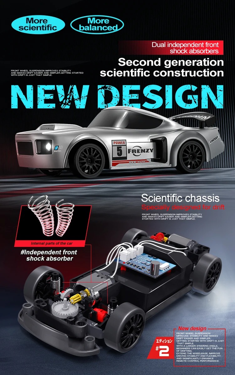 GC S812 Remote Control Car 4WD 1:24 2.4G RC Cars Toy 2 Speed On-Road Vehicles Model With Front And Rear Lights Gifts For Boys Girls. 