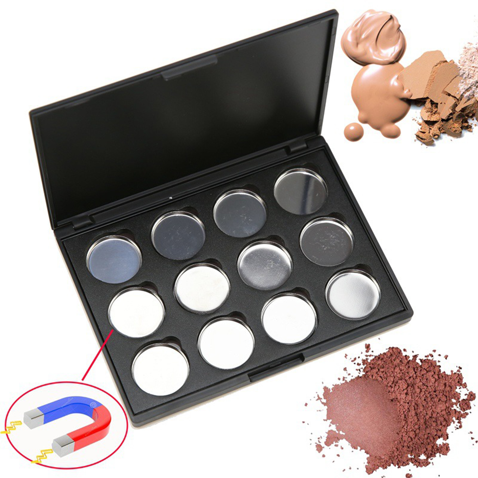 Empty Eyeshadow Palette Easy to Carry Magnetic Eye Shadow Box Palette. 