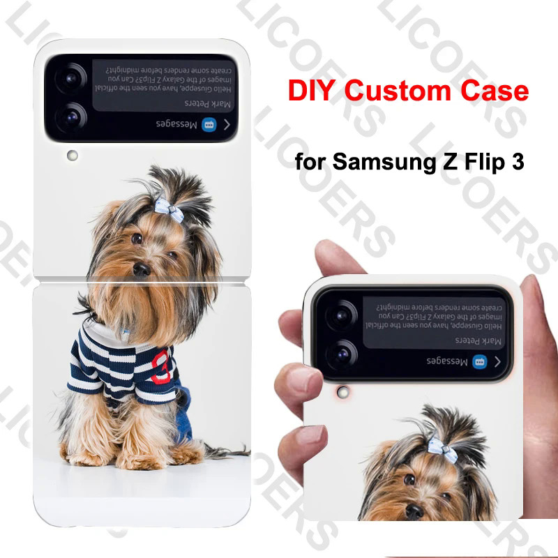 【Healer DingD】 DIY for Samsung Galaxy Z Flip 5 4 3 Case Custom Photo Picture Cover for Galaxy ZFlip3 Transparent Hard Shockproof Funda Shell. 