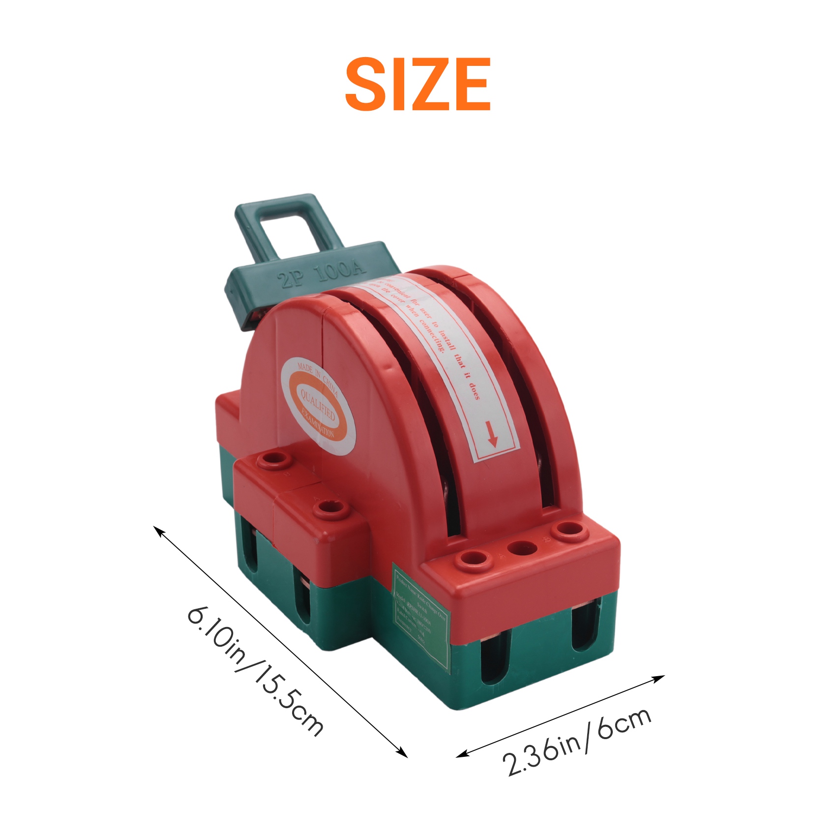 100A Two Pole Disconnect Double Throw Switch for Circuit Breaker. 
