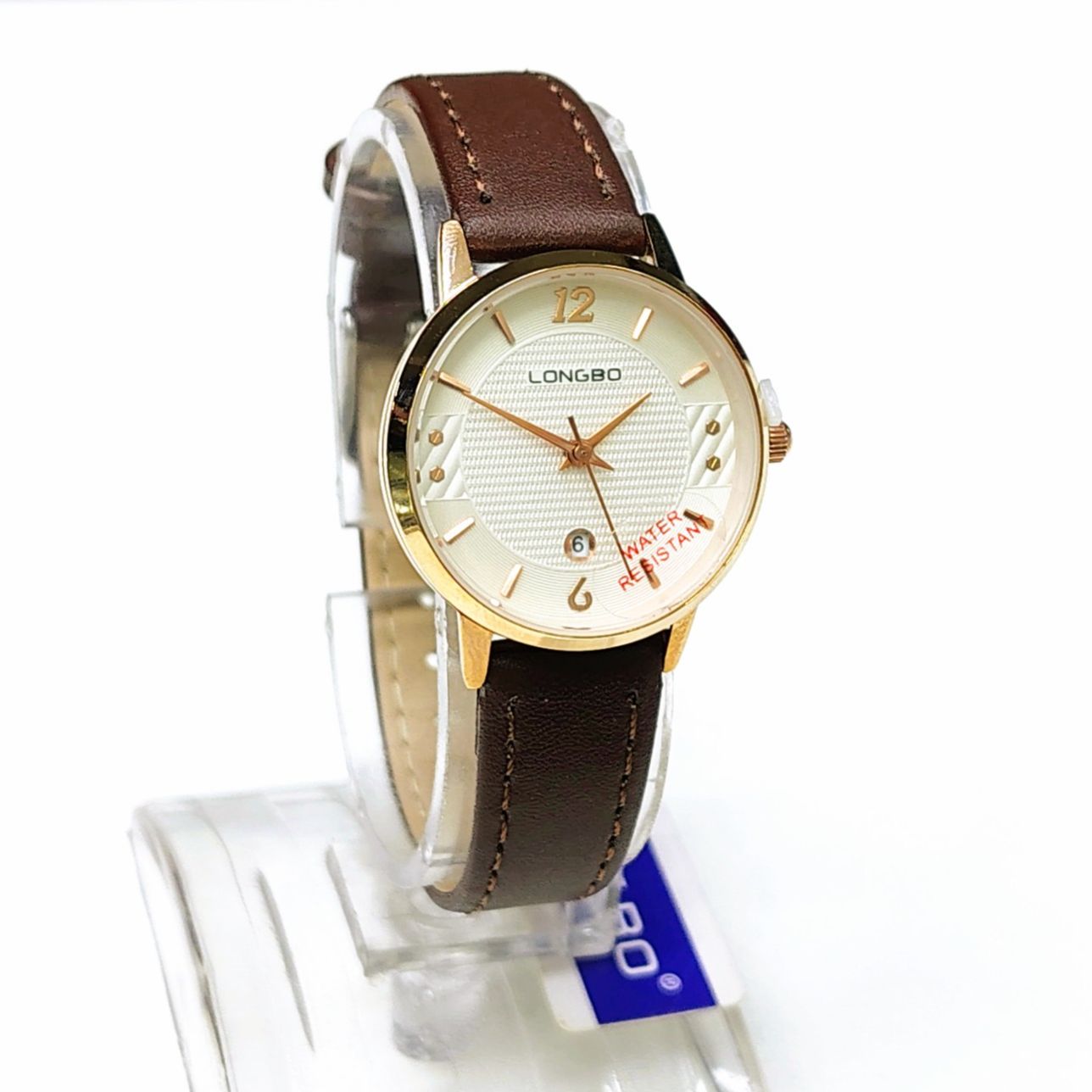 Wrist Watch For Women LONGBO-7390L Premium Quality Waterproof Leather Strap Full Calendar Stylish Attractive Formal Wrist Watch