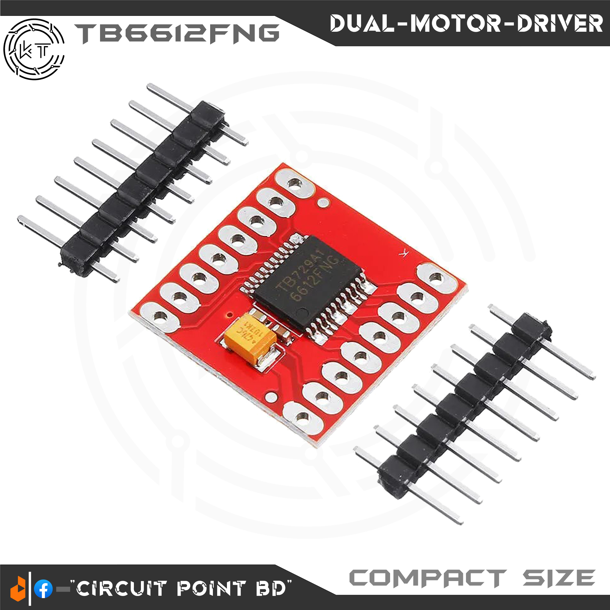 2 Channel Motor Driver TB6612 SMD Dual Motor Driver 1A TB6612FNG for Arduino, RC Car, LFR or DIY Electronics Project.