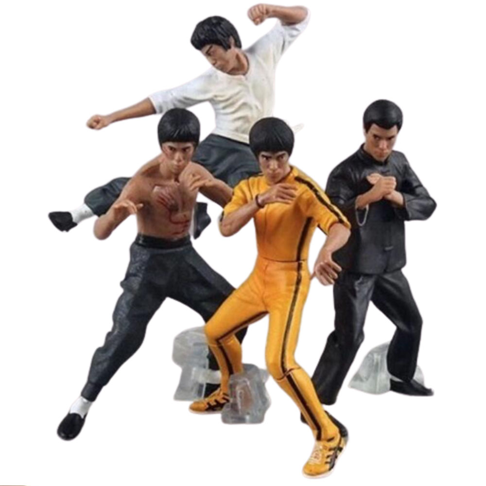 4pcs/set 10cm Bruce Lee PVC Action Figure Collection Model Toys. 