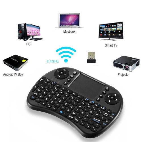 Rechargeable Mini Wireless Keyboard With Touchpad For Any Device With Color Back Ligh - Keyboard. 