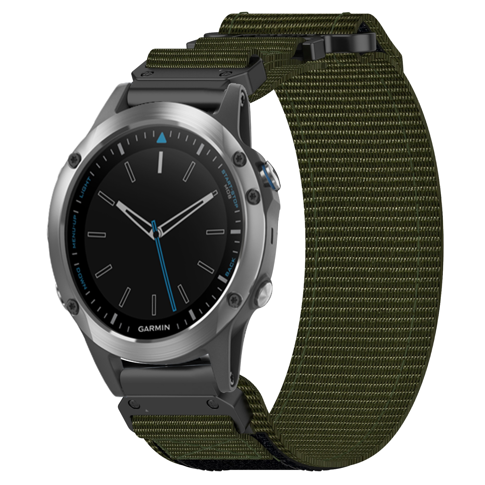 22mm Nylon Hook And Loop Fastener Watch Band For Garmin Quatix 5