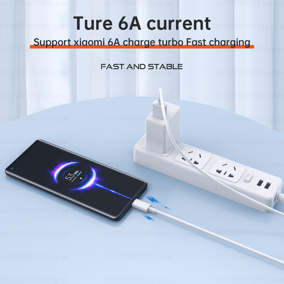 Original Xiaomi 6A Usb Type C Cable Charger Turbo 120w Tipo Fast Charging Cabo For Mi 13 12 11 10 Pro Poco F4 Redmi Note 12 K50. 