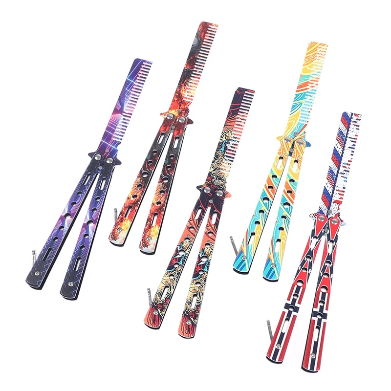 Skull Pattern Foldable Practice Training Comb Hair Accessories Butterfly Comb. 