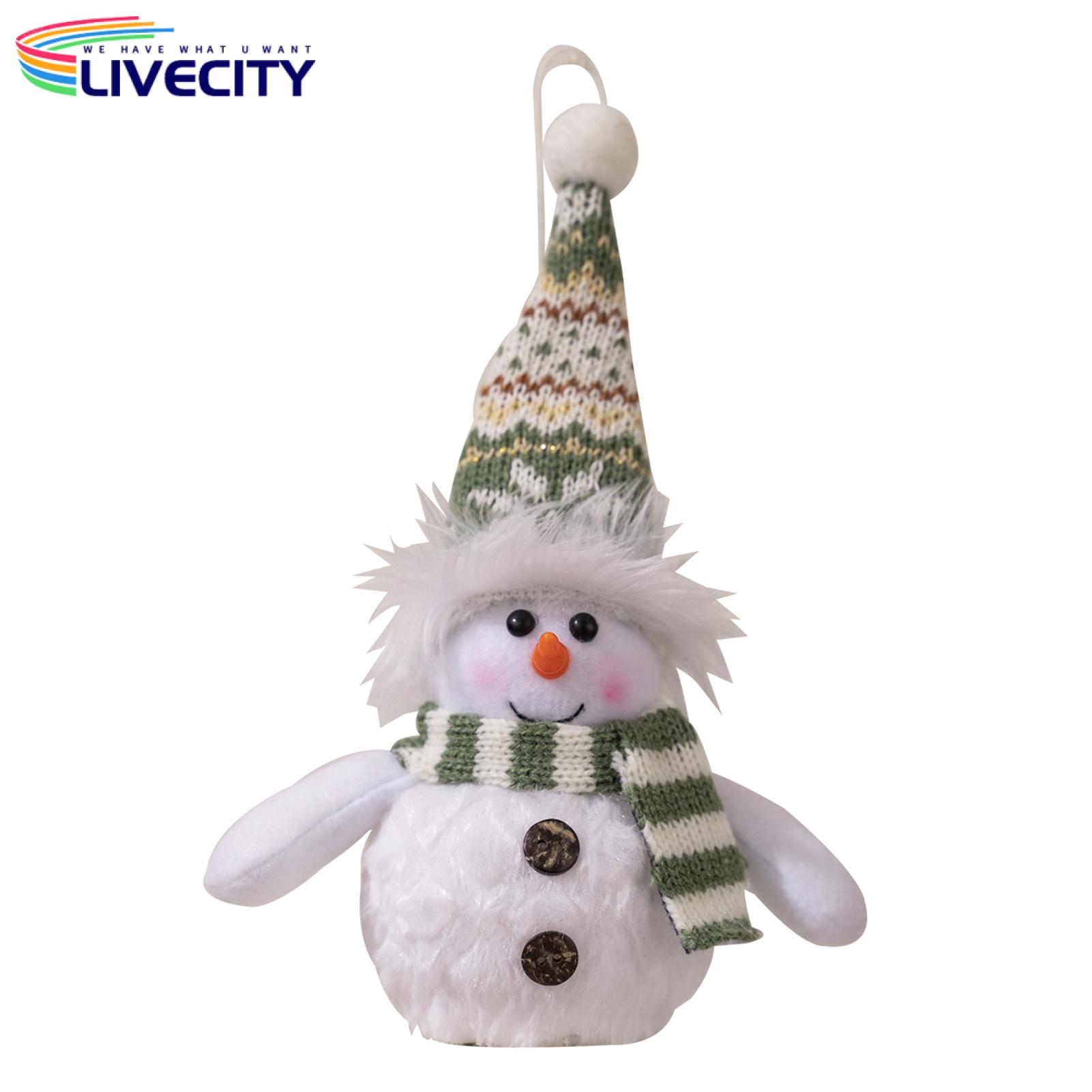 Traditional Snowman Tree Decoration Lighted Plush Snowman Doll Night Light for Xmas Gifts Table Decor Battery Operated Snowman Christmas Ornament Figurine Christmas Ornament Snowman Night Light
