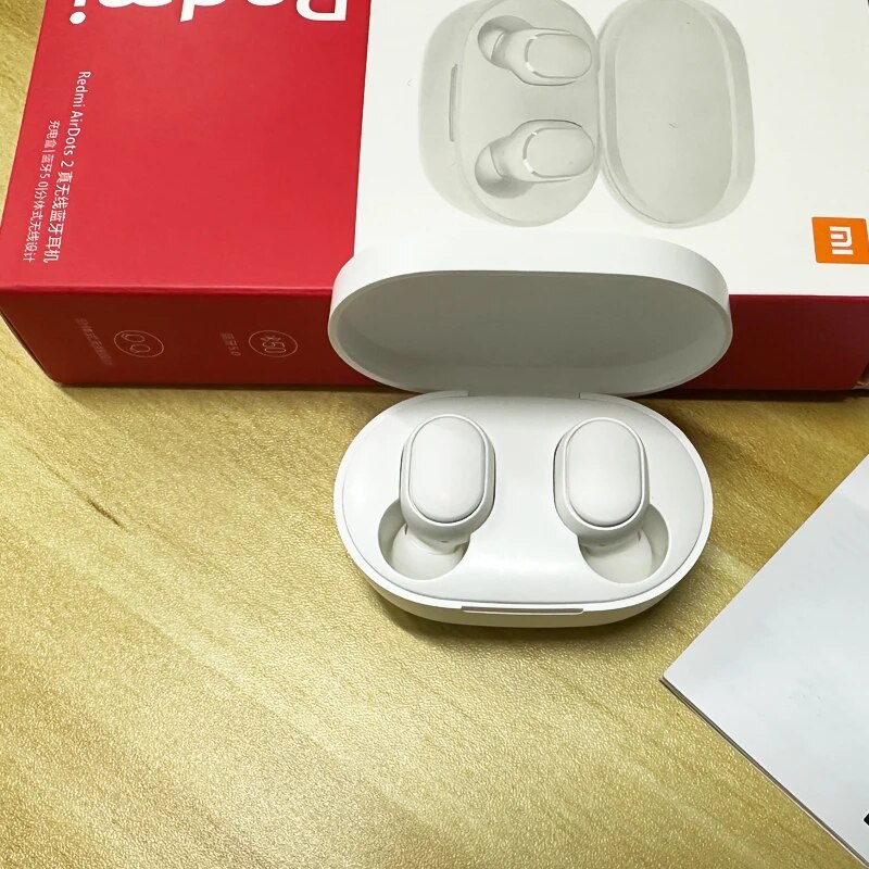 Original Xiaomi Redmi AirDots 2 White Bluetooth Earphones Ture Wireless Headset with Mic Classical Music Headphone for Run Sport. 