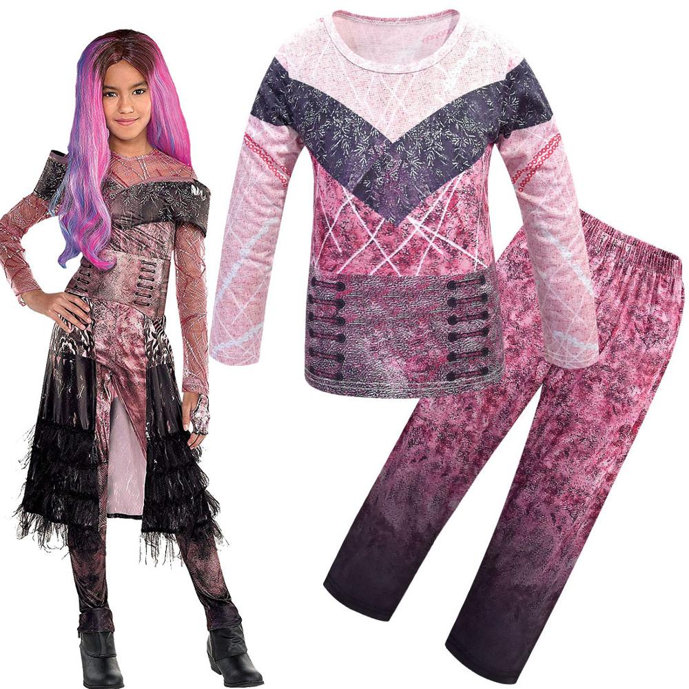 Audrey Evie Evil Mal Descendants Cosplay Costume Girls Birthday Party Halloween Costume And Wig For Kids Disguise Descendants 3. 
