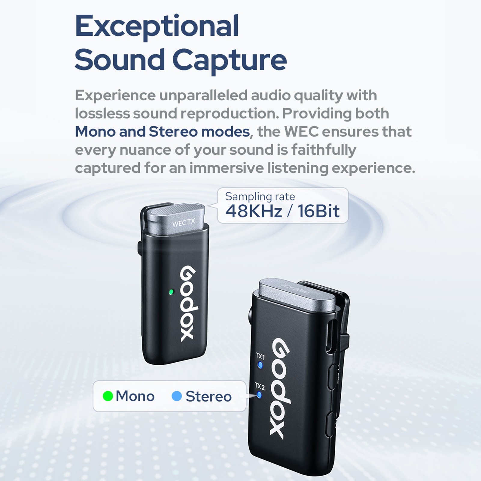 Godox WEC Kit2 One-Trigger-Two 2.4G Wireless Microphone System Clip-on Microphones. 
