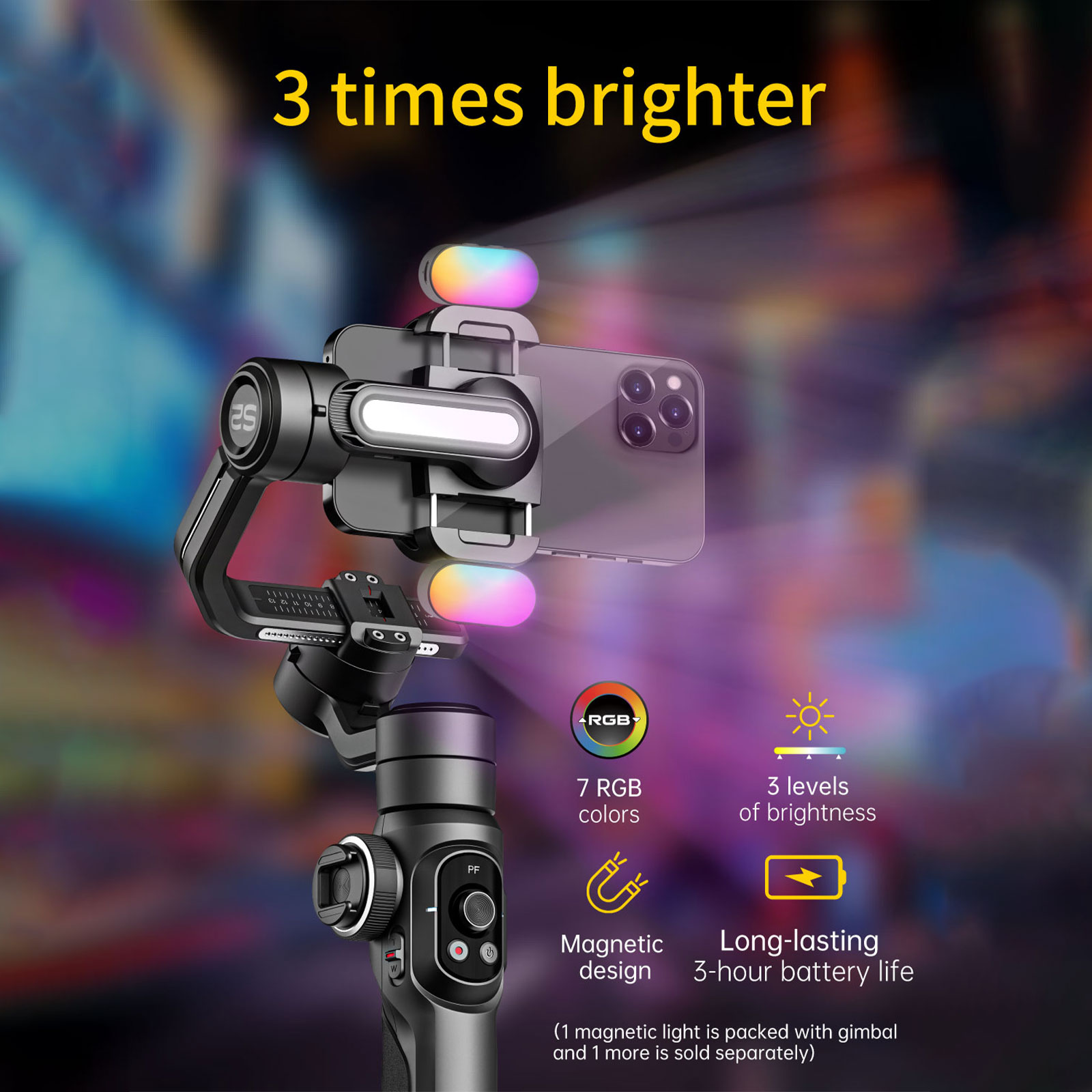Aochuan Smart S2 Smart Gimbal Stabiliser for Smartphone Professional Industry-Standard 3-Axis Phone Gimbal with Extendable Rod. 