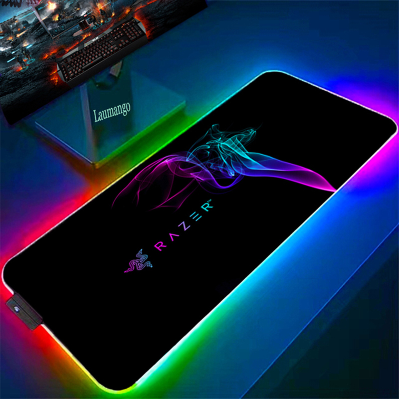 Razer Mouse Pad RGB Pc Accessories LED Gaming Mousepad Desk Mat E-sport Table Protector Neon Keyboard Mat Backlit Carpet Rug. 