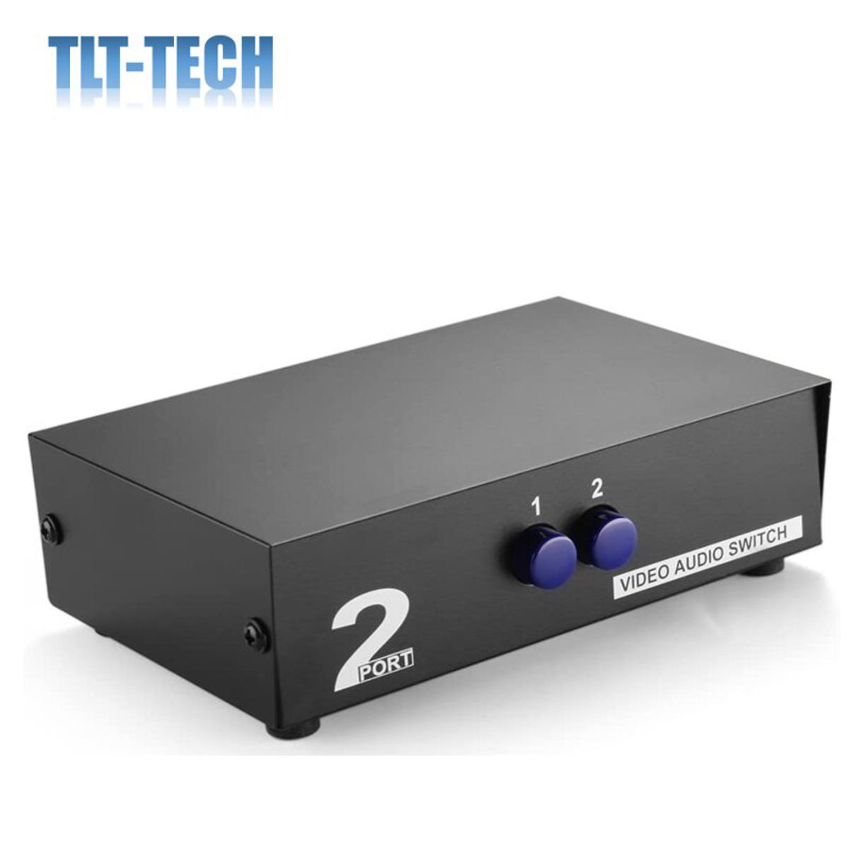【VisioN Shop】2 Input 1 AV Box Switcher Selector 2 Way Port Stereo RCA Audio and Composite Video Switch Box