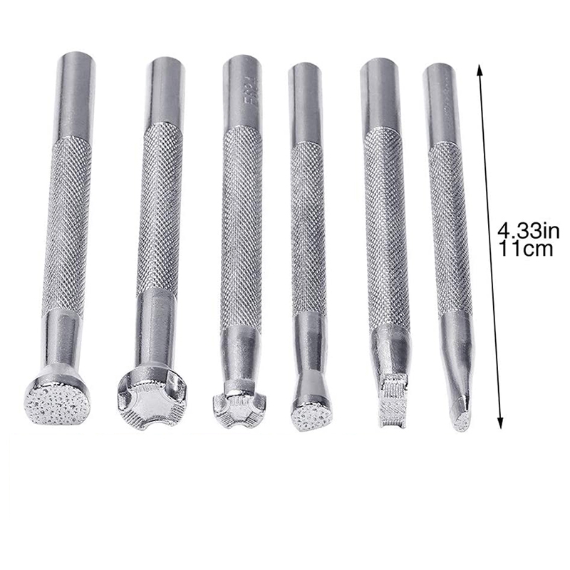 Practical product 6Pcs Leather Stamping Tools Leather Working Saddle Making Stamps Set Special Shape Stamp Punch Set Leather Craft Tools. 