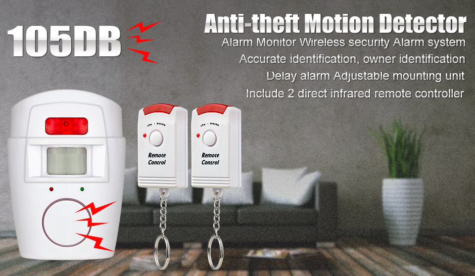 Motion sensor alarm / Home Security Pir Sensor Anti-Theft Remote Control Wireless Alarm. 