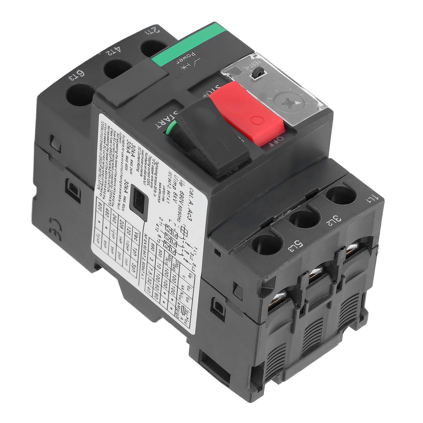 Motor Circuit Breaker, AC690V 2.5-4A Motor Protector Switch Button Control for Electrical Application. 