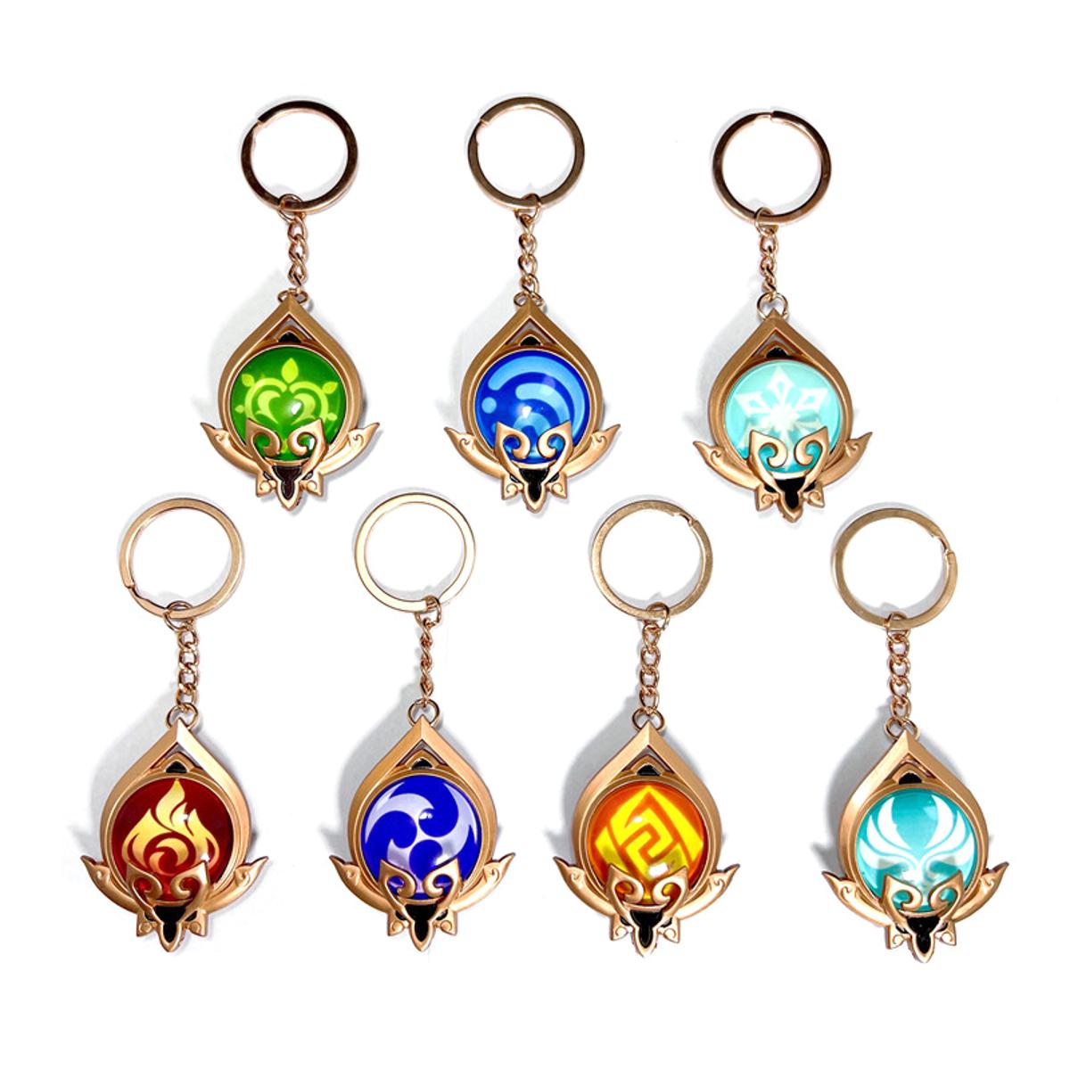 Loveshopping* Anime Keychain Genshin Impact Vision Element God's Eye for Men Car Key Chain Wom