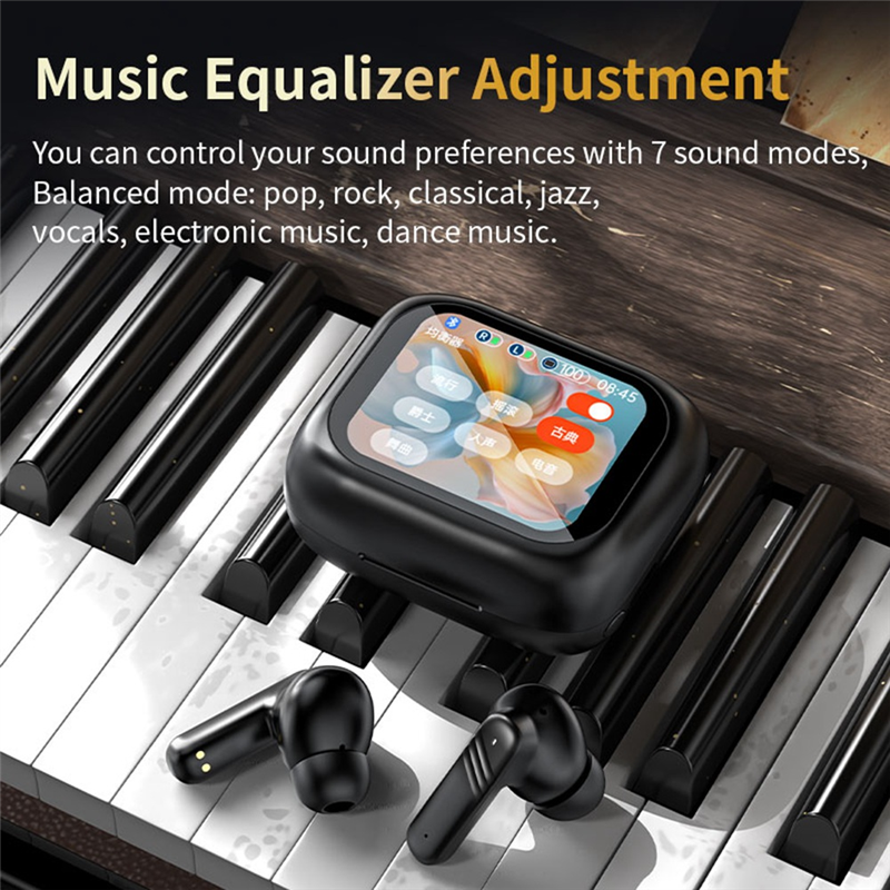 FORIDE Bluetooth V5.4 Earphone Noise Cancellation Color Screen Touch High Sound Quality Binaural ANC+ENC Bluetooth Earphone,B. 