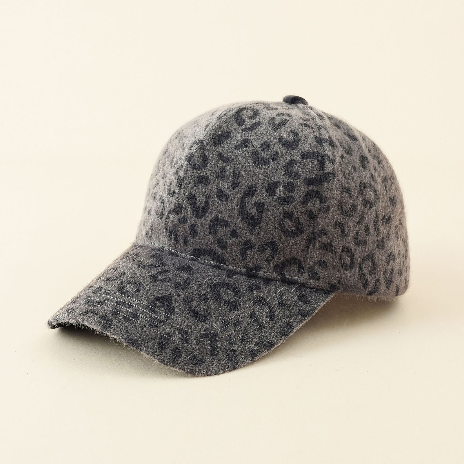 Casual Cap Hook Loop Fasteners Uni Faux Fur Baseball Cap. 