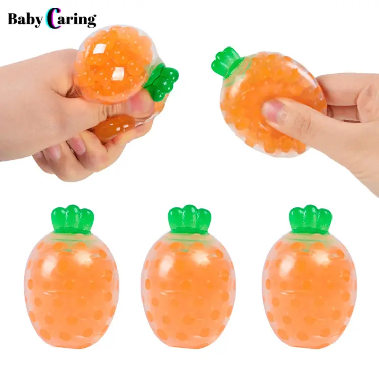Cheap Frog Pop Up Squeeze Toys Carrot Rabbit Fidget Toys Soft Decompression  Toy Kids Gift