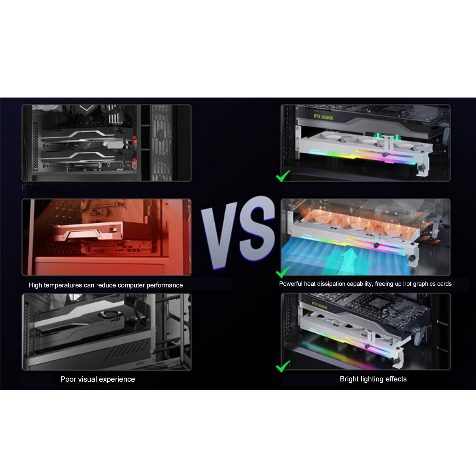 Graphics Card Fan Bracket Argb Gpu Cooler Bracket with 3 Fans for Universal Video Card Support Buyers' Top Choice Argb Graphics Card Cooler. 