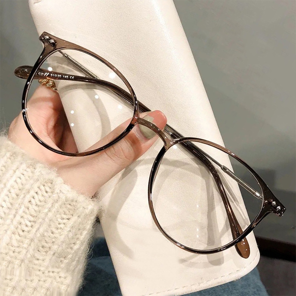 (New)Fahion Bluh Glae Anti Blue Light Gradient Women Overized Round Frame Len Glae Tranparent Univeral Glae