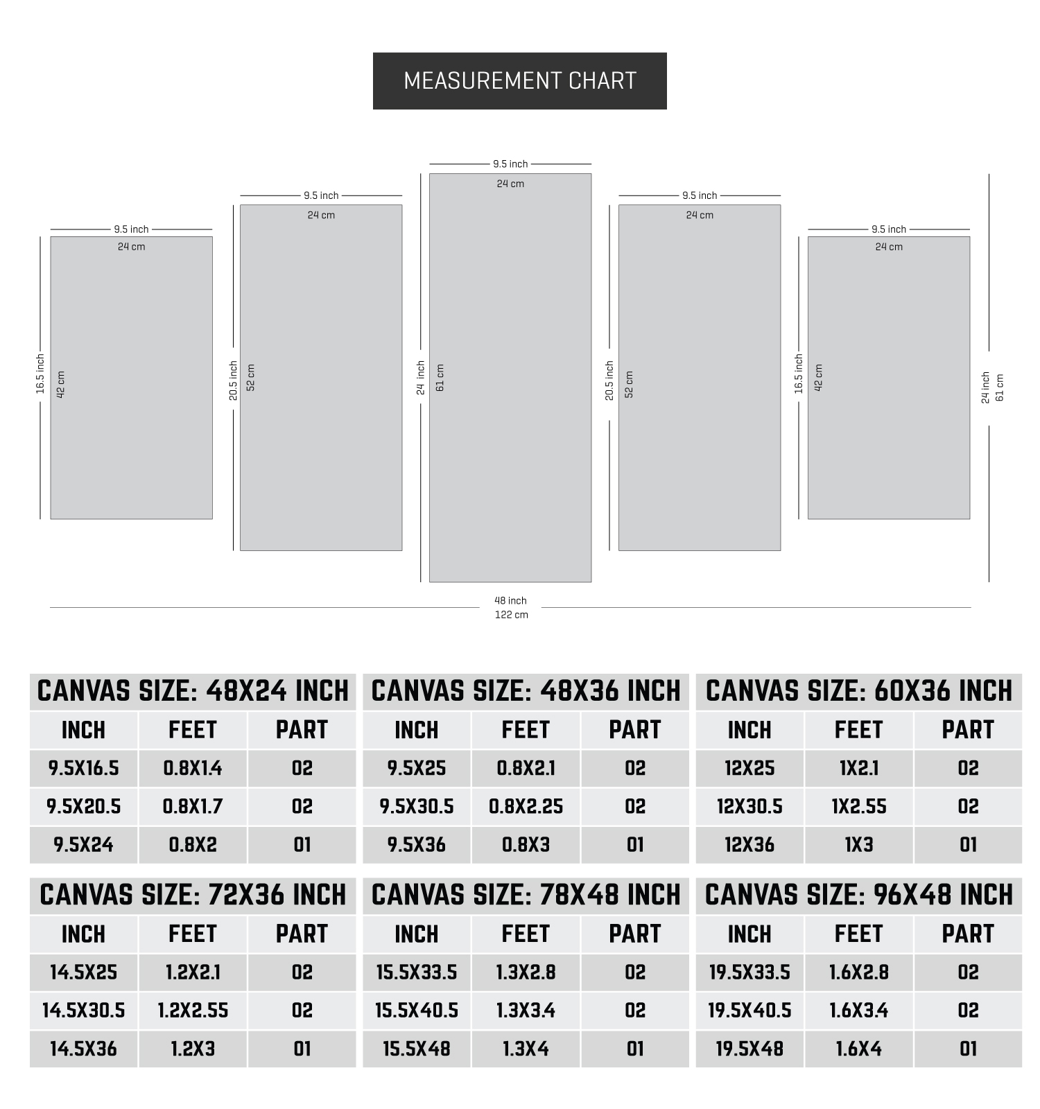 CNVS-985  72″ inch x 36″ inch   Colourful Nice Wall Mart Painting. 